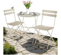 tectake® Ensemble Table Ronde et Chaises Pliantes Table de Bistrot Bar Salon de Jardin Exterieur 2 Personnes, Structure en Acier lâqué époxy, Mobilier de Jardin Amenagement Balcon Terrasse Jardin