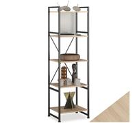 TecTake® Étagère Bibliothèque Colonne Meuble de Rangement à 5 Niveaux Meuble Industriel Moderne Structure en Acier et en Bois MDF pour Rangement Bureau, Salon,Cuisine, Chambre, Dressing
