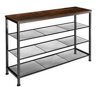 TecTake® Etagere Chaussures 100 x 30,5 x 72,5 cm, Rangement Chaussures Style Industriel Meuble Chaussure, 3 étagères grillagées, Rangement Chaussure Meuble d'entrée Dressing Salon Chambre, Bois foncé