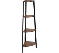 TecTake Étagère d’Angle Newbridge 34 x 34 x 125 cm étagère échelle Meuble de Rangement Style Industriel diverses Couleurs (Bois foncé Industriel)