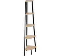 TecTake® Étagère d'angle 5 Niveaux de Tailles différentes 34 x 34 x 158,5 cm Étagère Rangement Style Industriel Meuble de Rangement Chambre Bureau Salon Etagere Bois et Acier Bibliothèque, Bois Clair