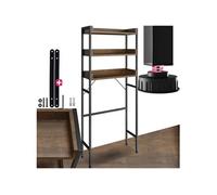 TECTAKE Etagère de salle de bain style industriel 67 x 25 x 165,5 cm Bois foncé industriel, rustique