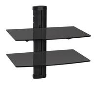 TECTAKE Etagère murale 2 tablettes pour lecteur DVD / Blu ray 45 x 42 x 30 cm