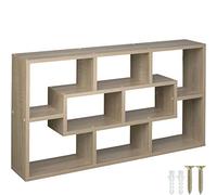 tectake® Etagere murale 85 x 48 x 16 cm, Étagère murale 8 compartiments, Etageres murales Rangement en Bois MDF Decoration Chambre Salon Cuisine Bureau Étagères de rangement Etagere bois, Chêne Sonoma