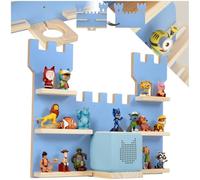 Étagère murale - TECTAKE - Étagère suspendue MYLITTLESTORY FORTRESS, décorative château pour 16 Tonies - Bleu