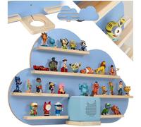 Étagère murale - TECTAKE - MYLITTLESTORY CLOUD étagère murale décorative en forme de nuage, 6 étagères en bois massif avec ba - Bleu