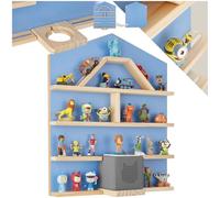 tectake® Étagère Murale pour TonieBox 1 et 2, Jusqu’à 50 Figurines, Maison | Maximum 50 Tonies, Bandes métalliques double face, Magnétique, Passage de câbles, Coins arrondis, 50 x 15,5 x 60 cm