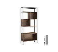 TECTAKE Etagère style industriel Bois foncé industriel, rustique