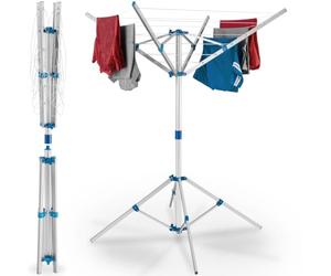 tectake® Etendoir Linge Exterieur 102 x 102 x 160 cm, Sechoir a Linge Rotatif, 4 Bras réglables, 6 Cordes, Sechoir a Linge Pliable, Etendage Exterieur, Étendoir, Séchoir Parapluie, Tancarville