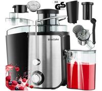 tectake® Extracteur de jus de fruits et légumes Centrifugeuse Fruits et legumes avec Goulotte d'Alimentation 2 Vitesses pour jus de fruits & Alimentation saine Bien-être Electroménager cuisine