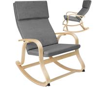 TecTake® Fauteuil à Bascule Avec Accoudoirs - Rocking Chair Relax Rembourré - Cadre en Bois Pour Salon, Véranda - Chaise Ergonomique Idéale Pour Détente et Allaitement