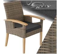 TecTake® Fauteuil avec Accoudoirs pour Salon de Jardin Exterieur en Poly Rotin Fauteuil Salon Confortable, Mobilier de Jardin pour Amenagement Balcon Extérieur Terrasse Veranda