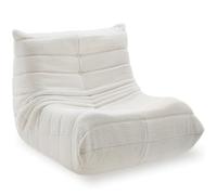tectake® Fauteuil de Détente indéformable, 95 x 100 x 75 cm, Tissu Bouclé | Mousse haut de gamme haute densité, Sans armature, Base antidérapante, Sans montage, Assise confortable, Dossier haut, Crème
