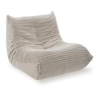 tectake® Fauteuil de Détente indéformable, 95 x 100 x 75 cm, Velours Côtelé | Mousse haut de gamme haute densité, Sans armature, Base antidérapante, Sans montage, Assise confortable, Dossier haut, Beige