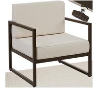 Fauteuil de jardin - TECTAKE - Chaise COMOSA pour jardin, house amovible et déperlante, structure en acier revêtu - Beige