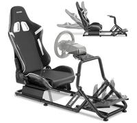 tectake® Fauteuil Gaming Simulateur de Conduite, 57x144x108,5 cm, Chaise Gaming baquet GT, Nombreux Réglages, Support Volant et Pédalier, Cockpit Simracing pour Volant Logitech, Thrustmaster, Fanatec