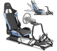 tectake® Fauteuil Gaming Simulateur de Conduite, 57x144x108,5 cm, Chaise Gaming baquet GT, Nombreux Réglages, Support Volant et Pédalier, Cockpit Simracing pour Volant Logitech, Thrustmaster, Fanatec