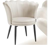 tectake® Fauteuil Salon Confortable en Velours Fauteuil Relax Moelleux Chaise Ergonomique pour Salon, Salle à Manger, Chambre, Siege Bureau, Allaitement