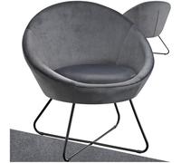 Assise - TECTAKE - Fauteuil cocktail CENTERA en acier à l'aspect velours - Anthracite
