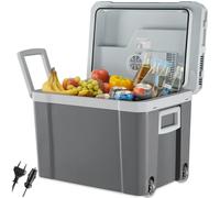 tectake® Glacière électrique réfrigérante et chauffante 35L, Poignées et roulettes transport, Mode ECO, Connexion secteur 220V, Allume cigare 12V, Glaciere electrique Camping Voyage Pique nique Plage