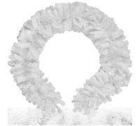 tectake® Guirlande Noël 2,7 m, Guirlande Sapin Dense sans Ornement, Aspect Naturel, Boucle Pratique, Deco Noel, Branches artificielles faciles à Plier, Sapin de Noel, Décoration Noël intérieur, Blanc