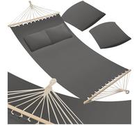 tectake® Hamac 2 Places Hamac Double Exterieur avec 2 Oreillers extérieur, 325x150x2,5 cm, Supporte Max. 240 kg, Couchage 230x 145 cm, pour Relaxation Terrasse Exterieur Piscine Jardin Balcon Veranda