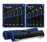 TecTake® Jeu de 11 clés polygonales 12 pans à double anneau, Forme coudée, Mesure métrique et en pouces, 2 pochettes incluses, Outillage Mecanique Auto, Outils Mecanique Automobile, Outils voiture