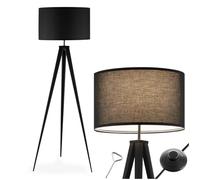 tectake® Lampadaire sur pied salon Lampe sur pied Lampe salon, Luminaire salon moderne Lampe Design scandinave industriel pour Lumière cosy salon, bureau, chambre enfants, lit, chambre - Noir