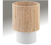 tectake® Lampe de chevet Ø 20,5 x 30,5 cm, Abat jour en jute, Socle en ciment, Lampe de bureau 60W, Style bohème, 220-240V, Douille E27, Decoration Maison, Chambre, Salon, Bureau, Table de chevet