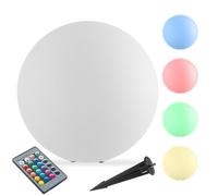 tectake® Lampe globe LED multicolore Taille M (Ø 40 x 40 cm) avec telecommande 16 couleurs Veilleuse Lampe jardin Luminaire exterieur Éclairage extérieur Eclairage piscine Salon de jardin exterieur