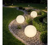 tectake® Lampe globe LED multicolore avec telecommande 16 couleurs Veilleuse Lampe jardin Taille S (Ø 30 x 30 cm) Luminaire exterieur Éclairage extérieur Eclairage piscine Salon de jardin exterieur