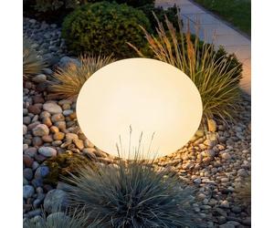 tectake® Lampe sphérique LED multicolore Taille L (Ø35x28,5cm) avec telecommande 16 couleurs Veilleuse Lampe jardin Luminaire exterieur Éclairage extérieur Eclairage piscine Salon de jardin exterieur
