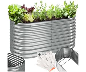 tectake® Lit de Jardin Carré Potager de Jardin surélevé, Bac à semis Jardiniere en Acier galvanisé résistant à la Rouille Serre de Jardin Jardiniere Exterieur Grande Taille 160x80x80 cm