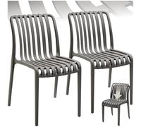 tectake® Lot de 2 Chaise de Jardin Fauteuil Salon extérieur Empilable Résistant aux intempéries Max. 120 kg Légères Salon de Jardin Exterieur Meuble pour Amenagement Balcon Terrasse - Anthracite