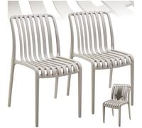 tectake® Lot de 2 Chaise de Jardin Fauteuil Salon extérieur empilable, résistant aux intempéries, pour Salon de Jardin Exterieur, Meuble pour Amenagement Balcon Terrasse