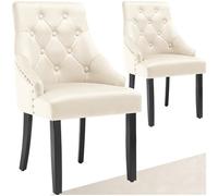 tectake® Lot de 2 Chaise de Salle à Manger Moderne Fauteuil Salon Chaise Ergonomique Rembourrée Chaise Confortable Chaise Design Meuble Salon pour Salle à Manger, Salon, Coiffeuse, Chambre, Cuisine