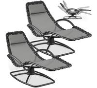 tectake® Lot de 2 Chaise Longue Bain de Soleil Ergonomique avec Fonction de Bascule, Transat Jardin Exterieur Relaxation Camping Salon de Jardin Exterieur Amenagement Balcon Terrasse Piscine Lounge