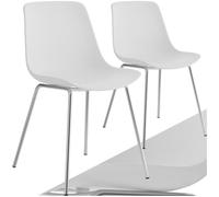 TecTake® Lot de 2 Chaises de Salle à Manger Chaise Coque Moderne Chaise Ergonomique Style Scandinave Pieds en Acier chromé Élégant Chaises pour Coiffeuse, Chambre, Salon, Dressing, Cuisine