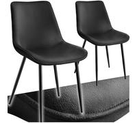 tectake® Lot de 2 Chaises de Salle à Manger Chaises Rembourrées Chaise Ergonomique Velours Fauteuil Salon Chaise Scandinave Pieds en Metal Noir Chaise Coiffeuse, Chambre, Salon, Bureau, Cabinet
