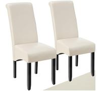 TecTake® Lot de 2 Chaises de Salle à Manger Moderne Chaise Ergonomique Confortable Chaise Design en Cuir synthétique Meuble Salon avec Pieds en Bois pour Salle à Manger, Salon, Coiffeuse, Chambre