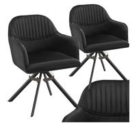 TecTake® Lot de 2 Chaises pivotantes de Salle à Manger Moderne Fauteuil Salon Velours Chaise Rembourrée Confortable Chaise Design Meuble Salon pour Salle à Manger, Coiffeuse, Chambre, Cuisine