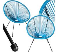 TecTake® Lot de 2 Fauteuil de Jardin Acapulco pour Salon de Jardin Exterieur ou Intérieur, Structure en Acier époxy, Mobilier de Jardin pour Amenagement Balcon Terrasse - Plusieurs Couleurs