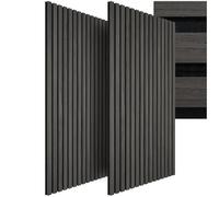 tectake® Lot de 2 Panneaux Acoustiques muraux et pour plafond, Panneaux acoustiques en Bois MDF, Feutre insonorisant, Panneau Mural decoratif pour Isolation phonique Chambre, Bureau, Studio de musique