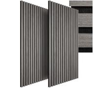 tectake® Lot de 2 Panneaux Acoustiques muraux et pour plafond, en Bois MDF, 110 x 50 x 1,8 cm, Feutre insonorisant, Panneau Mural decoratif pour Isolation phonique Chambre, Bureau, Studio de musique