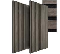tectake® Lot de 2 Panneaux Acoustiques muraux et pour plafond, Panneaux acoustiques en Bois MDF, Feutre insonorisant, Panneau Mural decoratif pour Isolation phonique Chambre, Bureau, Studio de musique