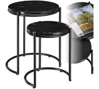 TecTake® Lot de 2 Table d'appoint Ronde 2 Tailles Table de Chevet Design Moderne Bout de canape Meuble d'appoint pour Salon, Chambre, Bureau, Dressing, Tables de Nuit, Entrée