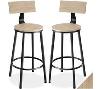 TecTake 800972 Ensemble de tabourets de Bar Poole - diverses Couleurs - (Bois Clair Industriel, Chêne Sonoma)
