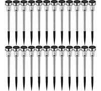 tectake® Lot de 24 Lampes solaires LED multicolore, Étanches, Piquets inclus