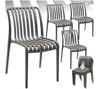 Chaises de jardin résistantes aux intempéries et empilables robustes durables gris anthracite