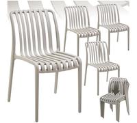 tectake® Lot de 4 Chaise de Jardin Fauteuil Salon extérieur empilable, résistant aux intempéries, pour Salon de Jardin Exterieur, Meuble pour Amenagement Balcon Terrasse